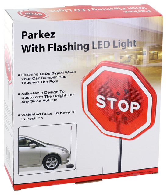 PARKEZ Flashing LED Light Parking Stop Sign For Garage 